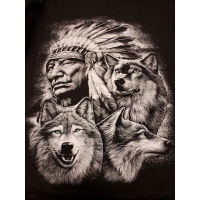 NATIVE CHIEF & WOLVES