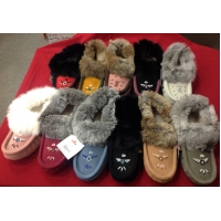 Fur Trim Lined Mocassin Ladies